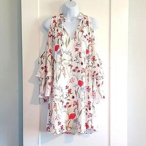 Parker Daphne Cold Shoulder Floral Dress size small